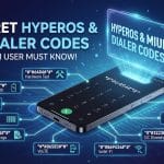 Infographic featuring a Xiaomi smartphone displaying hidden dialer codes for hardware testing and battery health on HyperOS and MIUI
